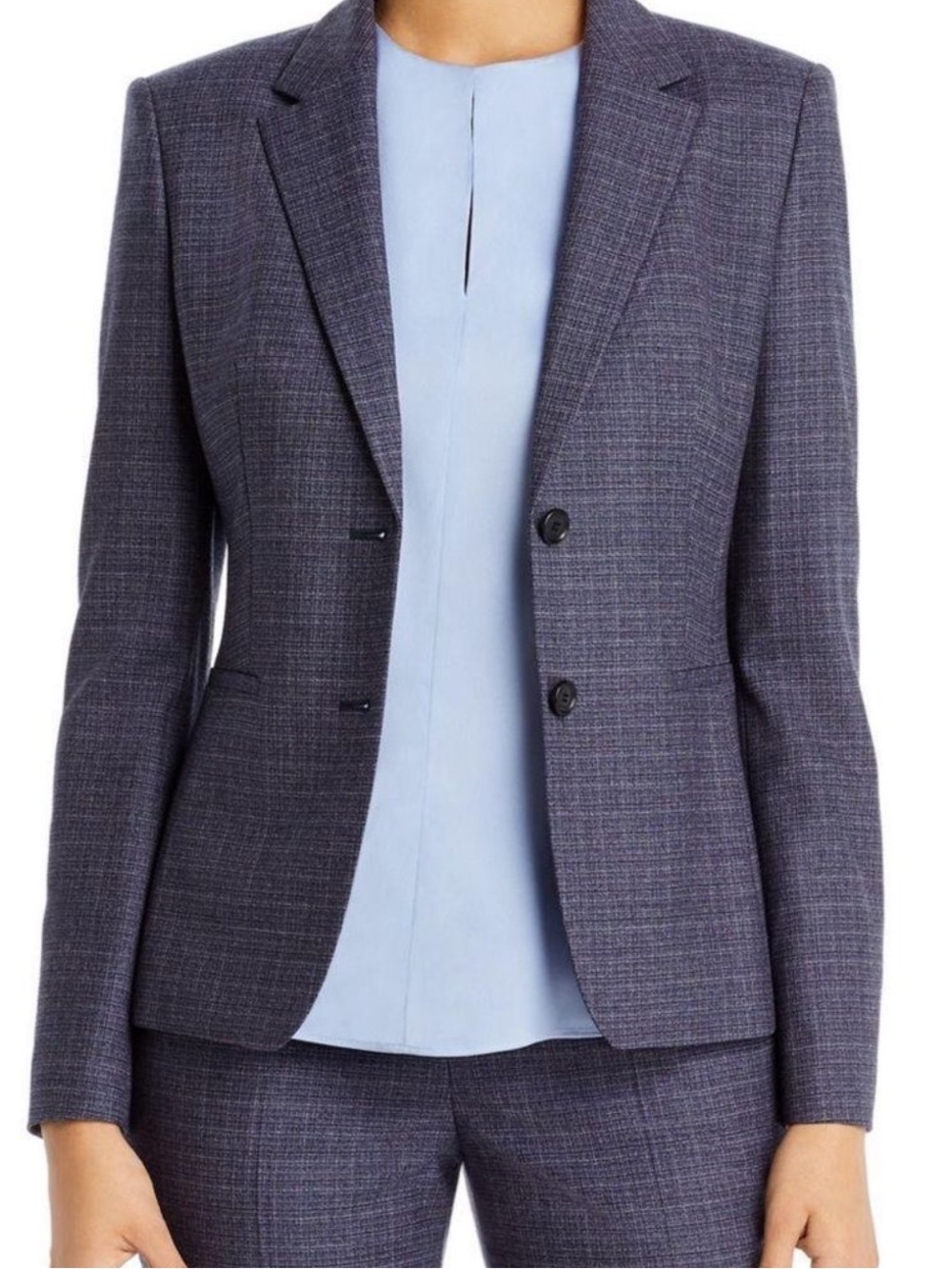 Hugo Boss Julea3 blazer in blue patterned virgin Italian wool Size 0